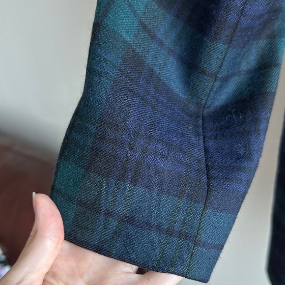 Giorgio Di Sant Angelo 100% Pure Wool Blue and Green Plaid Blazer, Size 14 - Picture 5 of 16